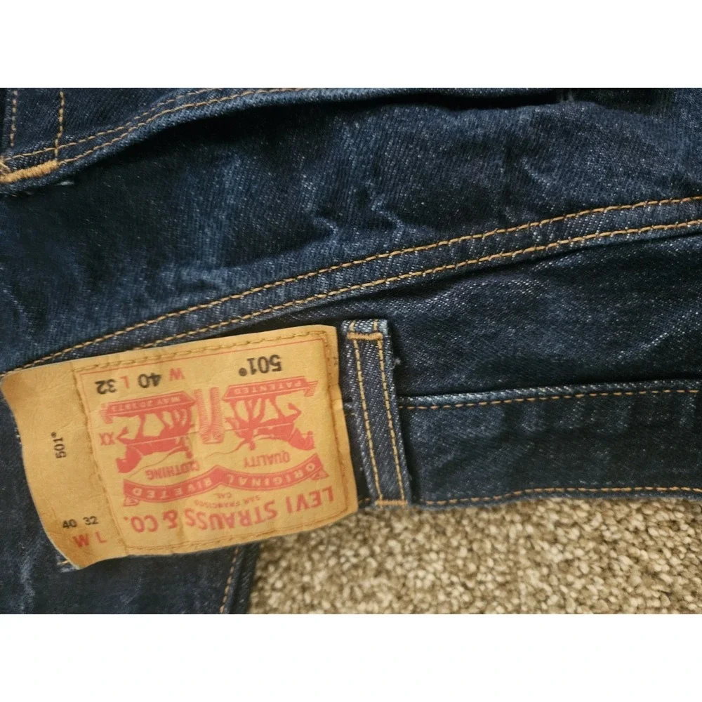 LEVIS 501XX MEN 40x32 WATERLESS STRAIGHT LEG BUTTON FLY DENIM BLUE JEAN EXCELLEN